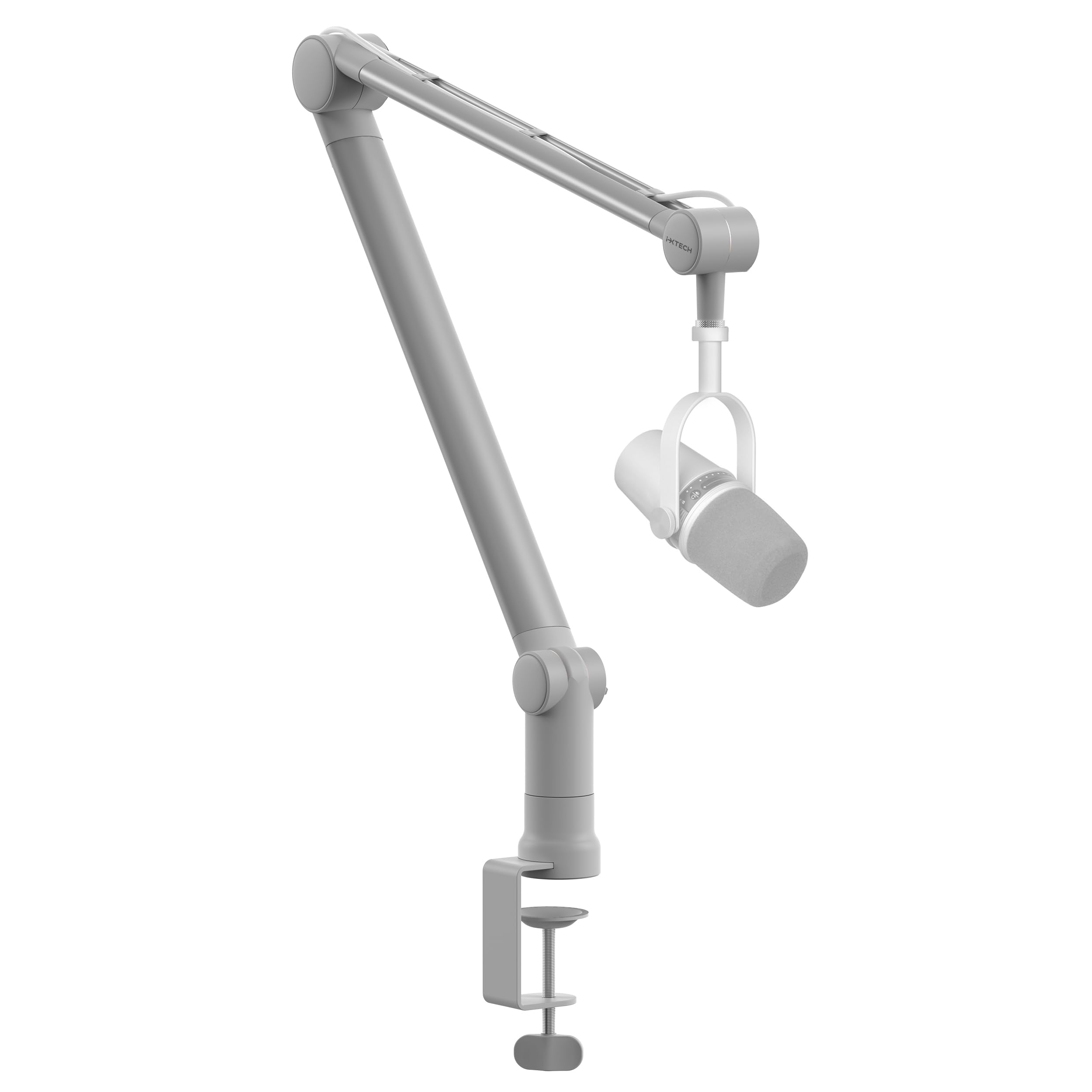 IXTECH Boom Arm - Adjustable 360 Rotatable Microphone Sturdy Stainless Steel Mic Desk, Table Stand Foldable Scissor Stable Mount